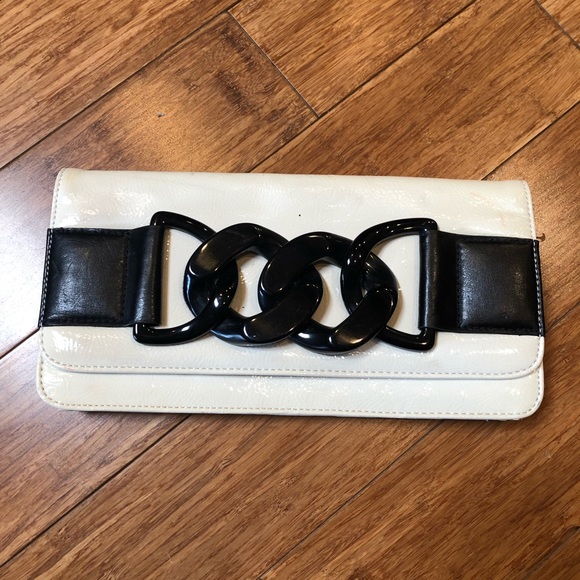 Express Handbags - Black and cream clutch - Express